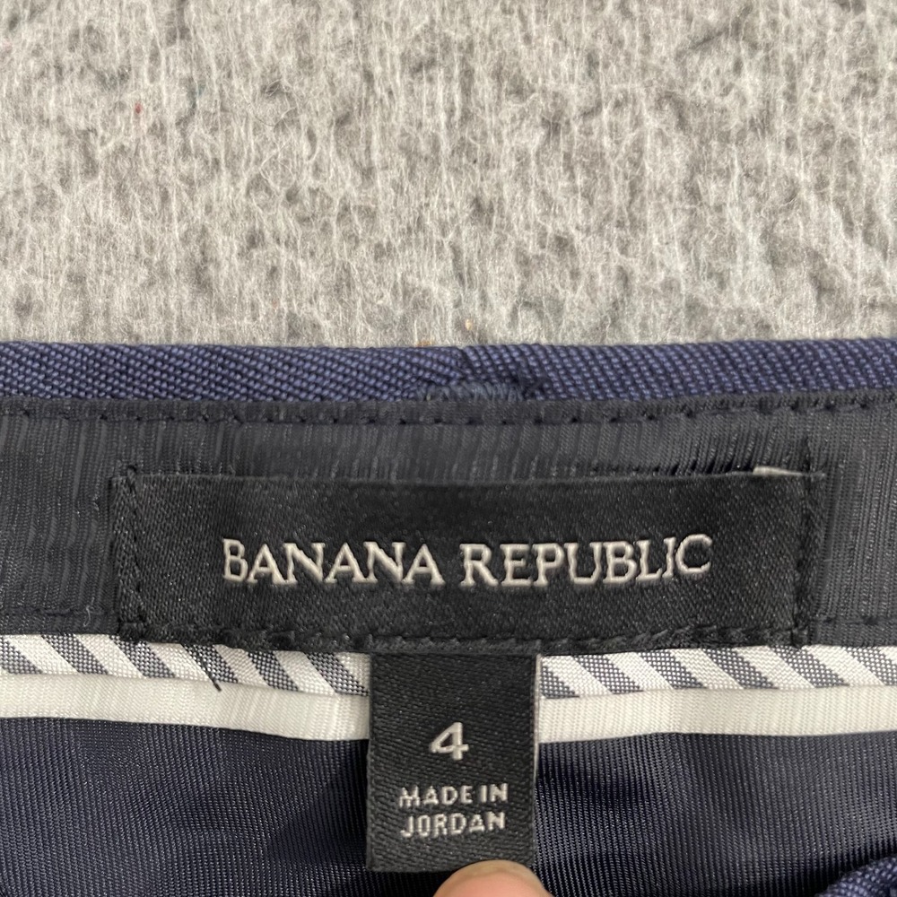 Banana Republic Logan Dress Pants Women 4 Navy Wool Lined Career Office Slacks - Picture 3 of 13